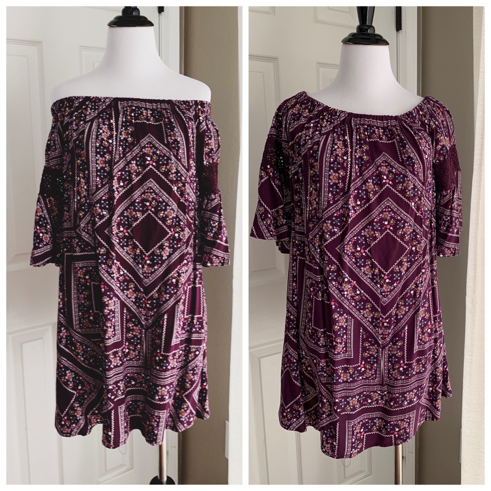 Love Fire Purple Boho Tunic